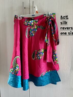 Women’s Reversible  Silk Blend Wrap Skirt